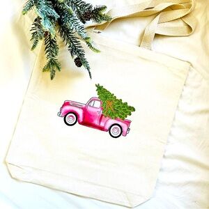 Pink Car Christmas Tote Bag